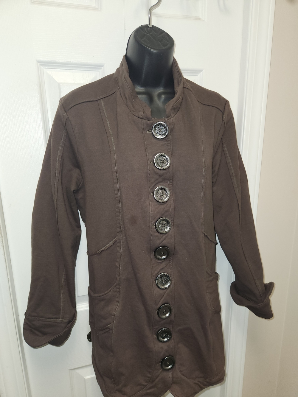 🍉Neon buddha Women's Brown Button-Front Blazer Jacket